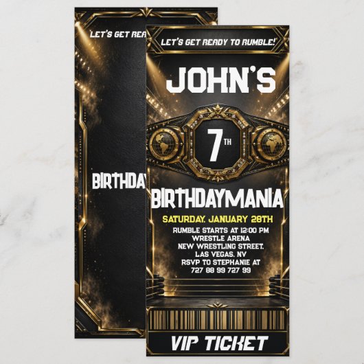 Invitation de billet de fête d'anniversaire de lut (Devant / Derrière)