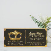 Invitation de billet de fête d'anniversaire doré (Debout devant)