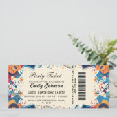 Invitation de billet de fête d'anniversaire doré 2 (Debout devant)