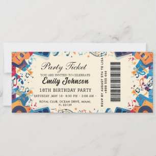 Invitation de billet de fête d'anniversaire doré 2