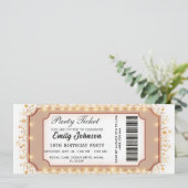 Invitation de billet de fête d'anniversaire doré 2 (Debout devant)