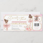 Invitation de billet de fête de ballerine de danse (Devant)
