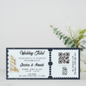 Invitation de billet de fête de mariage doré (Debout devant)