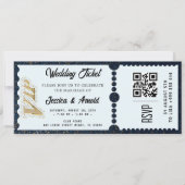 Invitation de billet de fête de mariage doré (Devant)