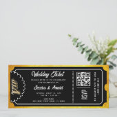 Invitation de billet de fête de mariage doré (Debout devant)