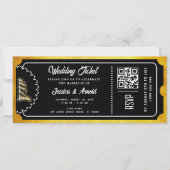 Invitation de billet de fête de mariage doré (Devant)