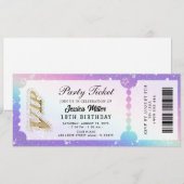 Invitation de billet de fête doré (Devant / Derrière)