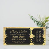 Invitation de billet de fête doré (Debout devant)