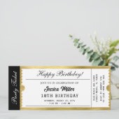 Invitation de billet de fête doré (Debout devant)
