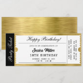 Invitation de billet de fête doré (Devant / Derrière)
