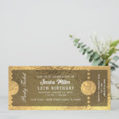 Invitation de billet de fête doré (Debout devant)