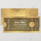 Invitation de billet de fête doré (Devant / Derrière)