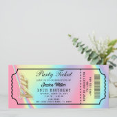 Invitation de billet de fête doré (Debout devant)
