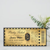Invitation de billet de fête doré (Debout devant)