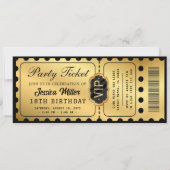 Invitation de billet de fête doré (Devant)