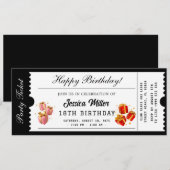 Invitation de billet de fête doré (Devant / Derrière)