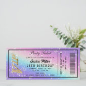 Invitation de billet de fête doré (Debout devant)