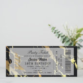 Invitation de billet de fête doré (Debout devant)