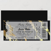 Invitation de billet de fête doré (Devant / Derrière)
