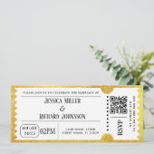 Invitation de billet de fête doré (Debout devant)