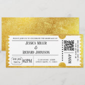 Invitation de billet de fête doré (Devant / Derrière)