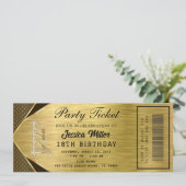 Invitation de billet de fête doré (Debout devant)