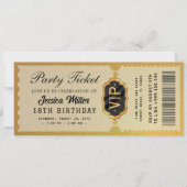 Invitation de billet de fête doré (Devant)