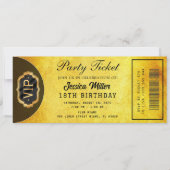 Invitation de billet de fête doré (Devant)