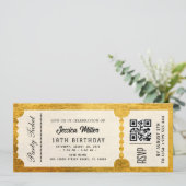 Invitation de billet de fête doré (Debout devant)