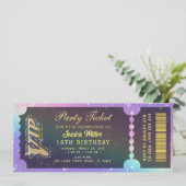 Invitation de billet de fête doré (Debout devant)
