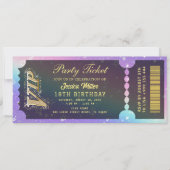 Invitation de billet de fête doré (Devant)