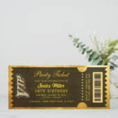 Invitation de billet de fête doré (Debout devant)