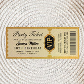 Invitation de billet de fête doré