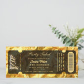 Invitation de billet de fête doré (Debout devant)