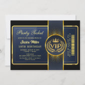 Invitation de billet de fête doré (Devant)