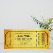 Invitation de billet de fête doré (Debout devant)