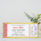 Invitation de billet de fête doré (Debout devant)