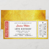 Invitation de billet de fête doré (Devant / Derrière)