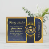 Invitation de billet de fête doré (Debout devant)