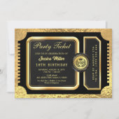 Invitation de billet de fête doré PRO (Devant)