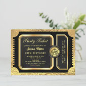 Invitation de billet de fête doré PRO (Debout devant)