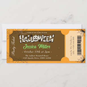 Invitation de billet de fête Halloween effrayante