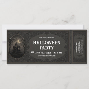 Invitation de billet de fête Halloween vintage