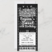 Invitation de billet de fête noire et blanche de l (Devant)