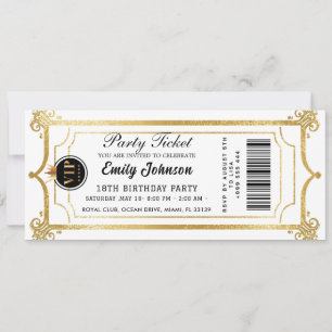 Invitation de billet de fête or 2026