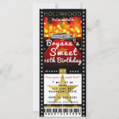 Invitation de billet de fête VIP tapis rouge d'Hol (Devant)