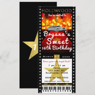 Invitation de billet de fête VIP tapis rouge d'Hol