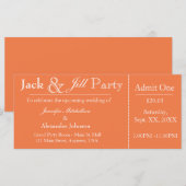 Invitation de billet de la douche Jack et Jill Ora (Devant / Derrière)