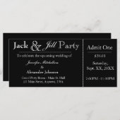 Invitation de billet de la douche Jack noir et Jil (Devant / Derrière)