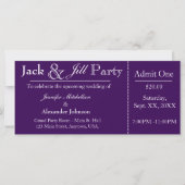 Invitation de billet de la douche violet Jack et J (Devant)